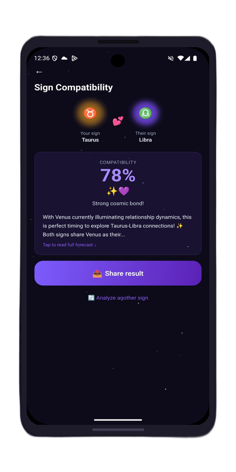 Astrae Compatibility screen